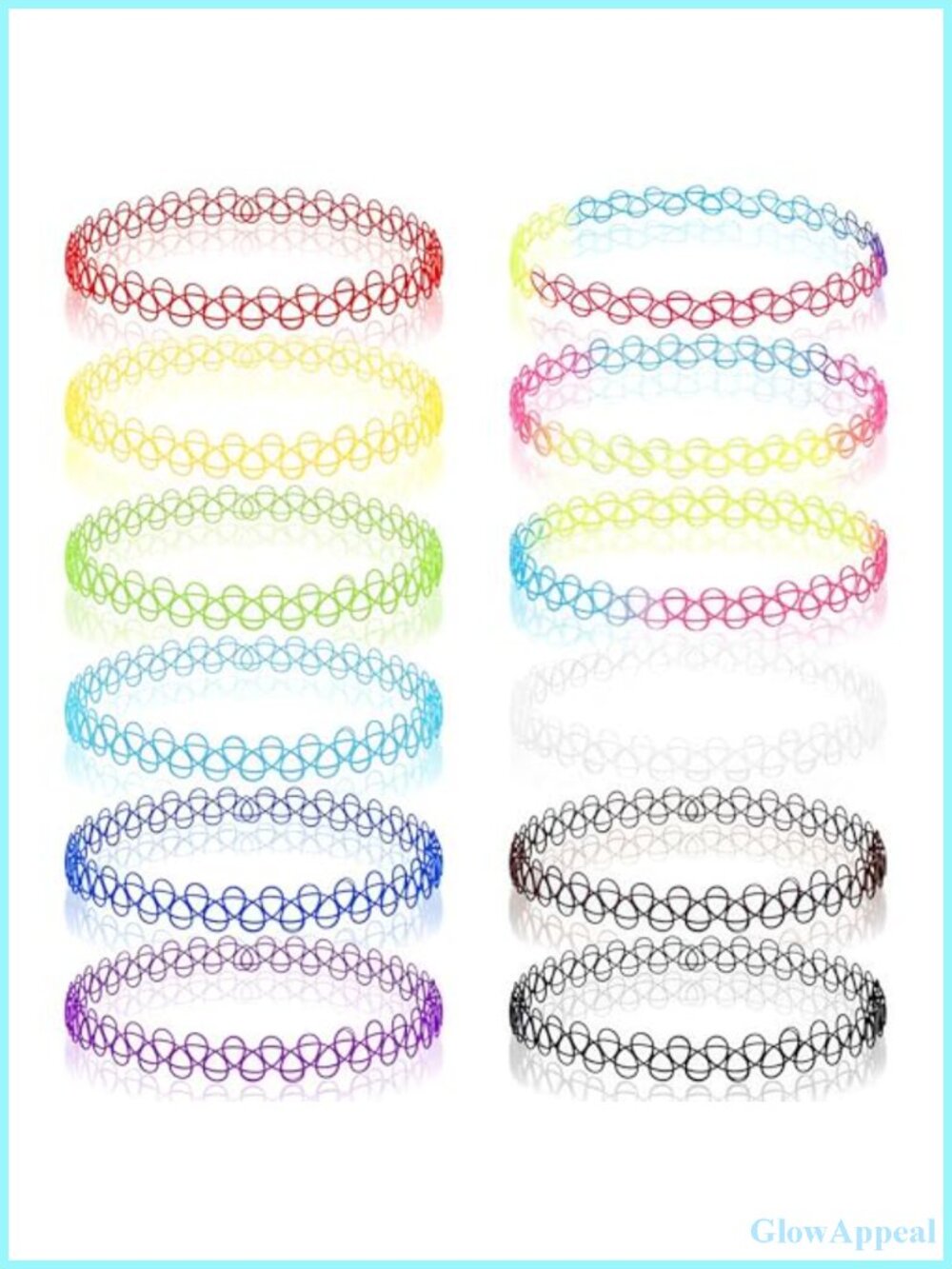 12PC Stretchy Plastic Tattoo Choker Necklace Set Retro Elastic Y2K Jewelry